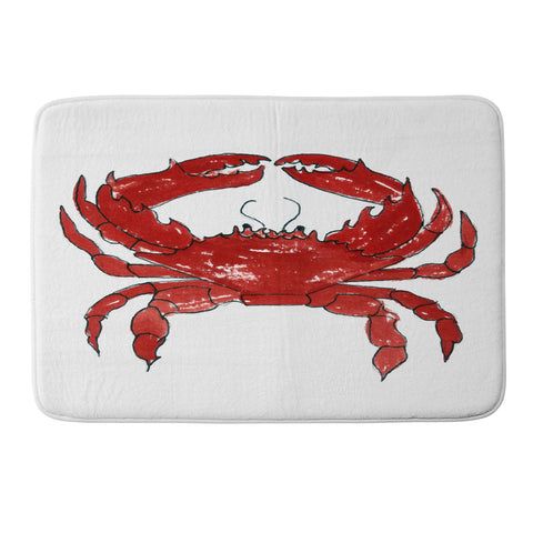 Laura Trevey Red Crab Memory Foam Bath Mat