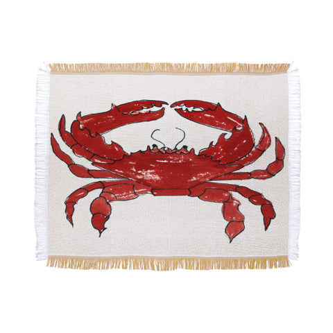 Laura Trevey Red Crab Throw Blanket