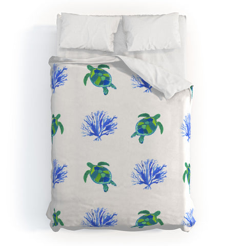 Laura Trevey Sea Turtles Duvet Cover