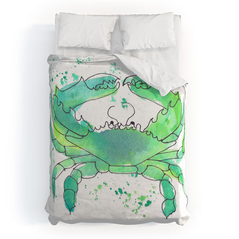 Laura Trevey Seafoam Green Crab Duvet Cover