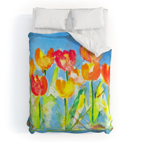 Laura Trevey Spring Tulips Duvet Cover