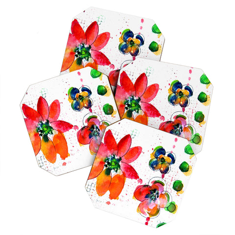 Laura Trevey Summer In Watercolor Coaster Set