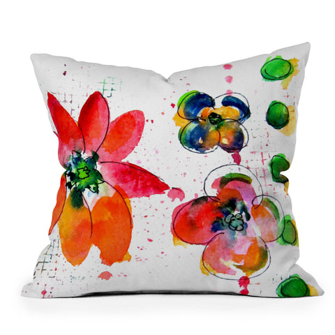 Laura Trevey Summer In Watercolor Outdoor Throw Pillow