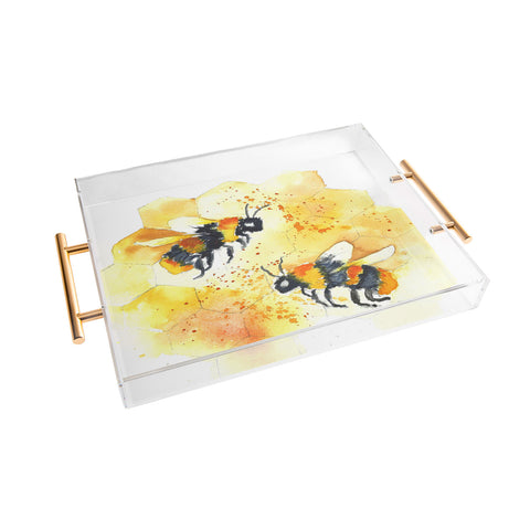 Laura Trevey Two Honey Bees Acrylic Tray