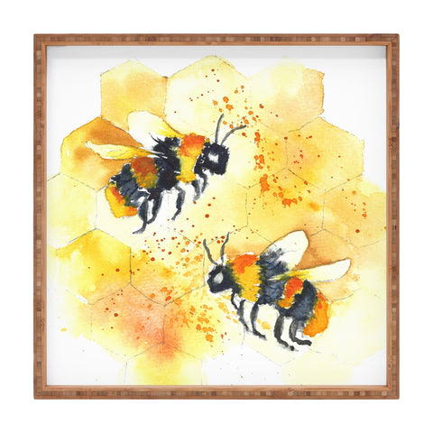 Laura Trevey Two Honey Bees Square Tray