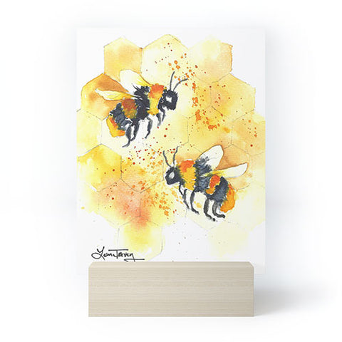 Laura Trevey Two Honey Bees Mini Art Print