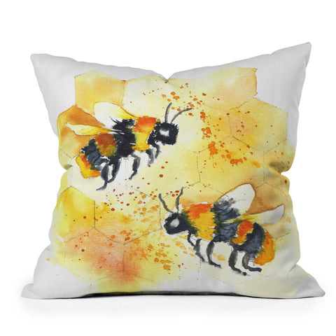 Laura Trevey Two Honey Bees Throw Pillow