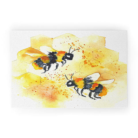 Laura Trevey Two Honey Bees Welcome Mat