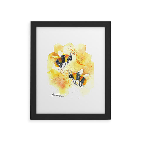 Laura Trevey Two Honey Bees Framed Art Print