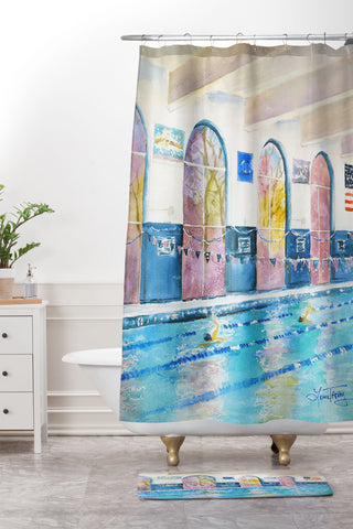 Laura Trevey UMWSWIM Shower Curtain And Mat