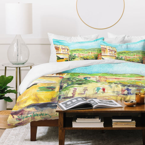 Laura Trevey Valldemossa Village Duvet Cover