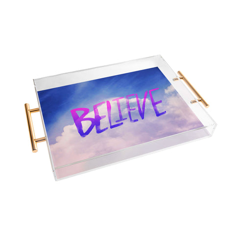 Leah Flores Believe X Clouds Acrylic Tray