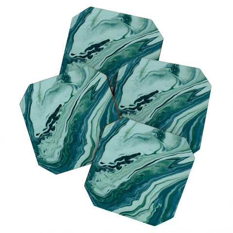 Leah Flores Blue Marble Galaxy Coaster Set