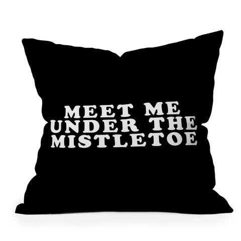Leah Flores Christmas Mistletoe Kiss Outdoor Throw Pillow