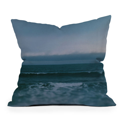 Leah Flores Dark Blue Ocean Outdoor Throw Pillow