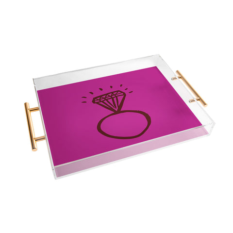 Leah Flores Diamond Bling Acrylic Tray
