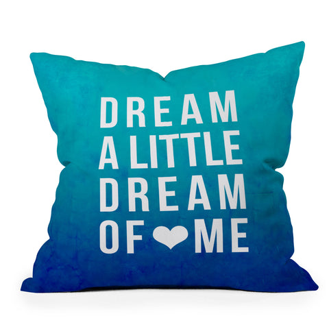 Leah Flores Dream Blue Outdoor Throw Pillow