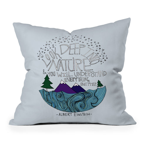 Leah Flores Einstein Nature 1 Outdoor Throw Pillow