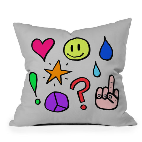 Leah Flores Feelings Outdoor Throw Pillow