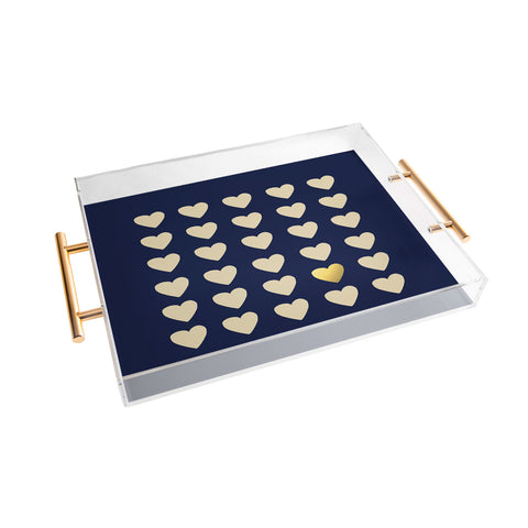 Leah Flores Gold Heart Acrylic Tray