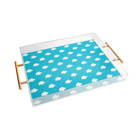 Leah Flores Happy Little Clouds Acrylic Tray