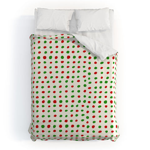 Leah Flores Holiday Polka Dots Duvet Cover