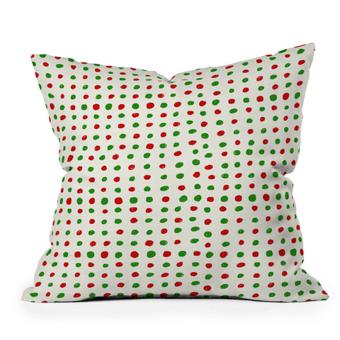 Leah Flores Holiday Polka Dots Outdoor Throw Pillow