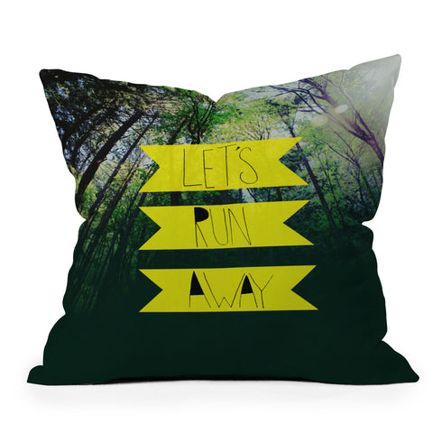 Leah Flores Lets Run Away IX Outdoor Throw Pillow