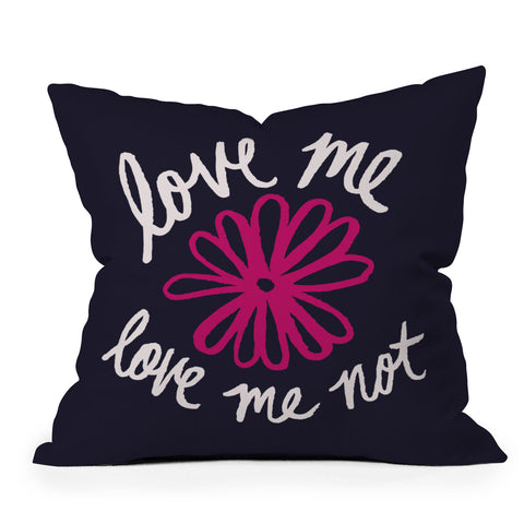 Leah Flores Love Me Love Me Not Outdoor Throw Pillow
