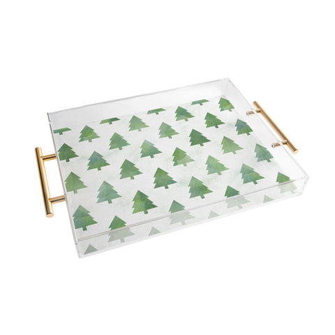Leah Flores Pine Tree Forest Pattern Acrylic Tray