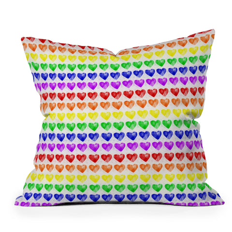 Leah Flores Rainbow Happiness Love Explosion Outdoor Throw Pillow