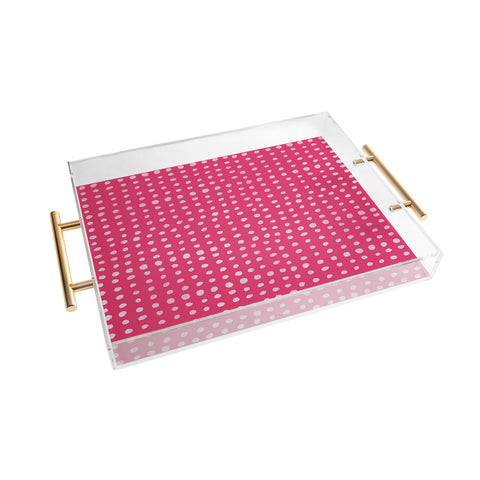 Leah Flores Rose Scribble Dots Acrylic Tray