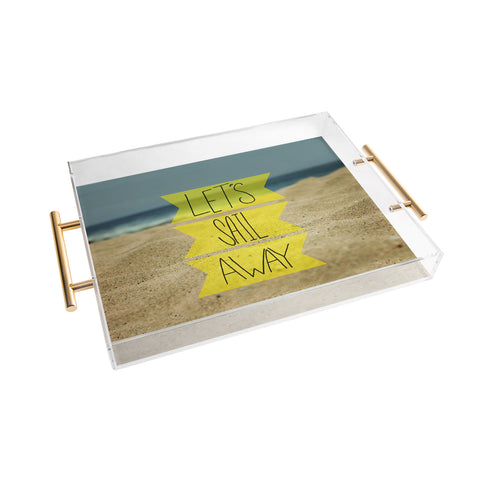 Leah Flores Sail Away Beach Acrylic Tray