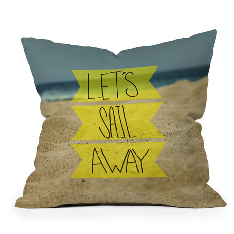 Leah Flores Sail Away Beach Outdoor Throw Pillow