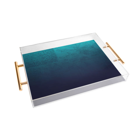 Leah Flores Sapphire Map Acrylic Tray