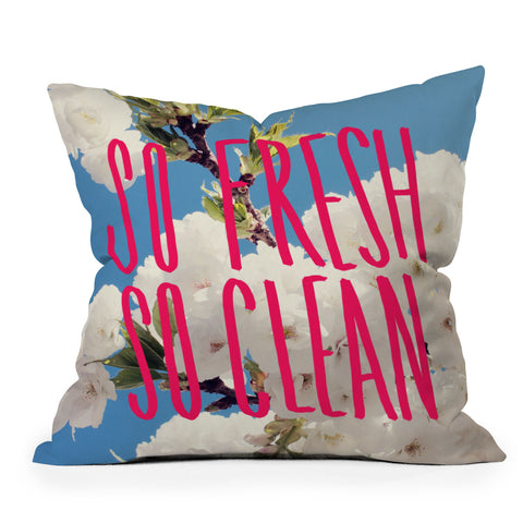 Leah Flores So Fresh So Clean Outdoor Throw Pillow