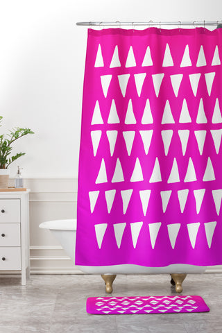 Leah Flores Strawberry Dreams Shower Curtain And Mat