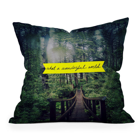 Leah Flores What A Wonderful World Outdoor Throw Pillow
