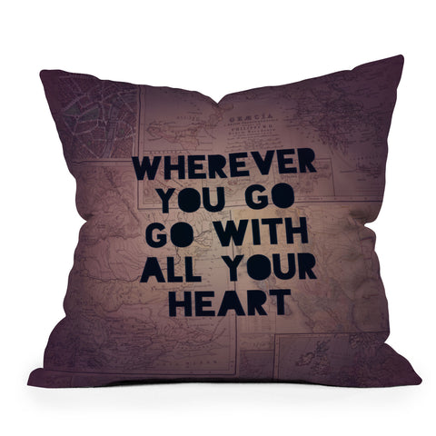 Leah Flores Wherever You Go Outdoor Throw Pillow