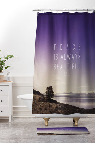 Leah Flores Whitman Peace Shower Curtain And Mat