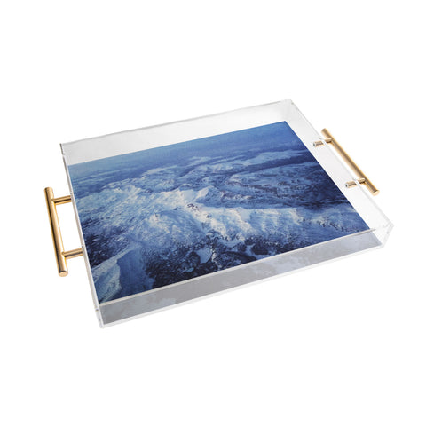 Leah Flores Winter Mountain Range Acrylic Tray