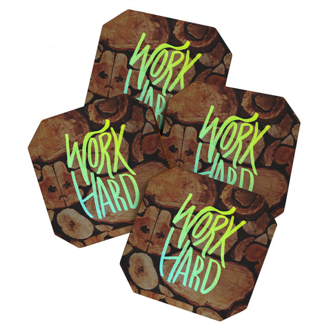 Leah Flores Work Hard Coaster Set