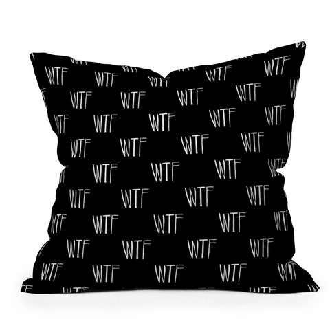 Leah Flores WTF Outdoor Throw Pillow