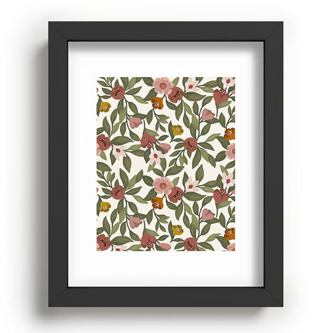 Lebrii Febe Floral Pattern Recessed Framing Rectangle