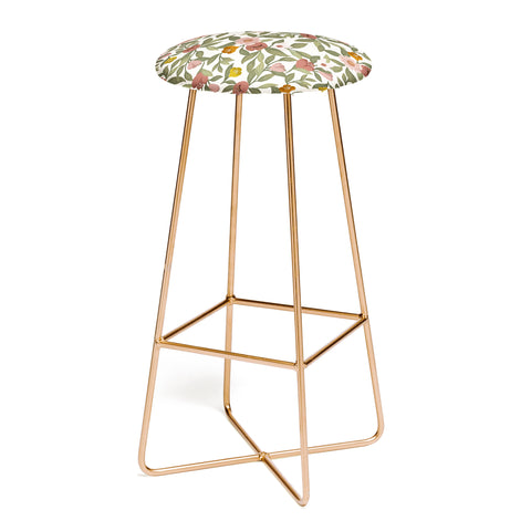 Lebrii Febe Floral Pattern Bar Stool