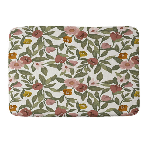 Lebrii Febe Floral Pattern Memory Foam Bath Mat