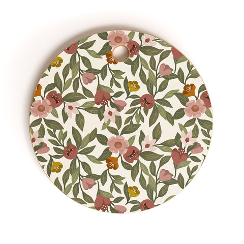 Lebrii Febe Floral Pattern Cutting Board Round
