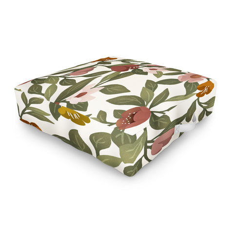 Lebrii Febe Floral Pattern Outdoor Floor Cushion