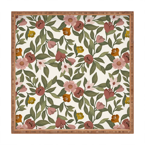 Lebrii Febe Floral Pattern Square Tray