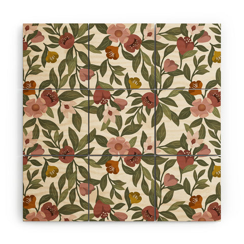 Lebrii Febe Floral Pattern Wood Wall Mural